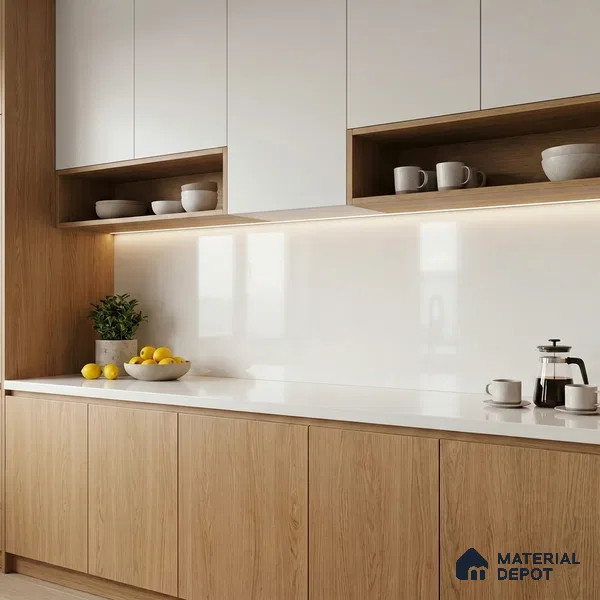 Belina Quartz QR 00169 Opal Mist Value Series 10.5 ft x 5.25 ft Quartz - 20 mm | 5 Years Warranty | Suitable for Kitchen, Restaurant, Counter Tops, Dining, Reception, office