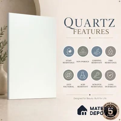 Belina Quartz QR 00169 Opal Mist Value Series 10.5 ft x 5.25 ft Quartz - 20 mm | 5 Years Warranty | Suitable for Kitchen, Restaurant, Counter Tops, Dining, Reception, office