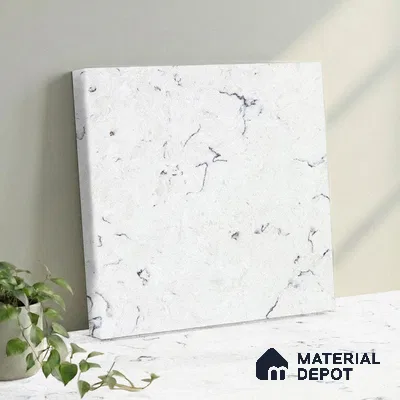 Belina Quartz QR 00170 Frosted Cascade Value Series 10.5 ft x 5.25 ft Quartz - 20 mm | 5 Years Warranty | Suitable for Kitchen, Restaurant, Counter Tops, Dining, Reception, office