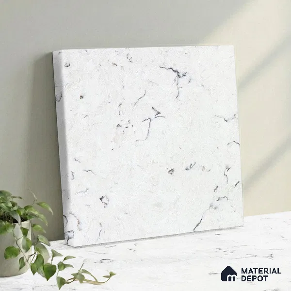 Belina Quartz QR 00170 Frosted Cascade Value Series 10.5 ft x 5.25 ft Quartz - 20 mm | 5 Years Warranty | Suitable for Kitchen, Restaurant, Counter Tops, Dining, Reception, office