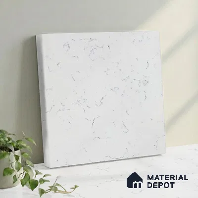Belina Quartz QR 00172 Mist Vein Value Series 10.5 ft x 5.25 ft Quartz - 20 mm | 5 Years Warranty | Suitable for Kitchen, Restaurant, Counter Tops, Dining, Reception, office