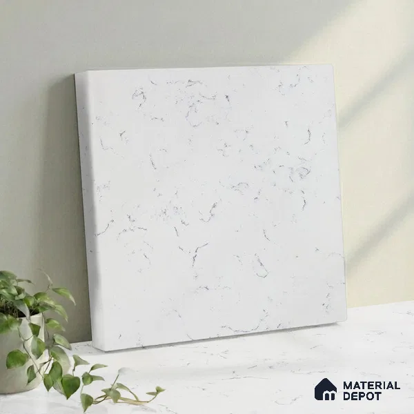 Belina Quartz QR 00172 Mist Vein Value Series 10.5 ft x 5.25 ft Quartz - 20 mm | 5 Years Warranty | Suitable for Kitchen, Restaurant, Counter Tops, Dining, Reception, office