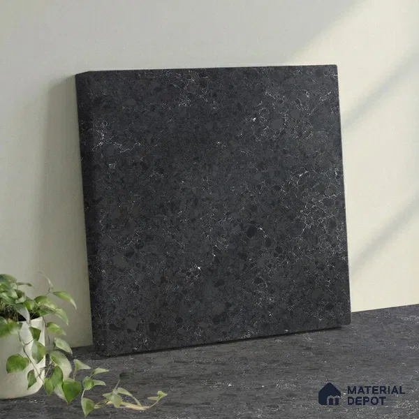 Belina Quartz QR 00173 Shadow Pietra Value Series 10.5 ft x 5.25 ft Quartz - 20 mm | 5 Years Warranty | Suitable for Kitchen, Restaurant, Counter Tops, Dining, Reception, office