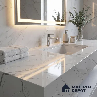 Belina Quartz QR 00178 Frosted Arbor Value Series 10.5 ft x 5.25 ft Quartz - 20 mm | 5 Years Warranty | Suitable for Kitchen, Restaurant, Counter Tops, Dining, Reception, office