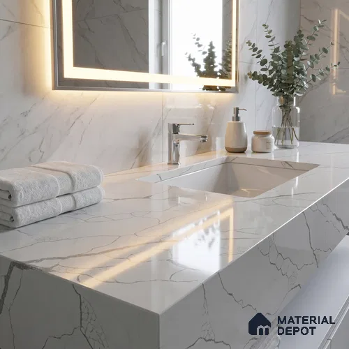 Belina Quartz QR 00178 Frosted Arbor Value Series 10.5 ft x 5.25 ft Quartz - 20 mm | 5 Years Warranty | Suitable for Kitchen, Restaurant, Counter Tops, Dining, Reception, office