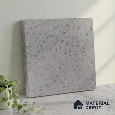 Belina Quartz QR 00184 Ivory Pebble Cloud Value Series 10.5 ft x 5.25 ft Quartz - 20 mm | 5 Years Warranty | Suitable for Kitchen, Restaurant, Counter Tops, Dining, Reception, office