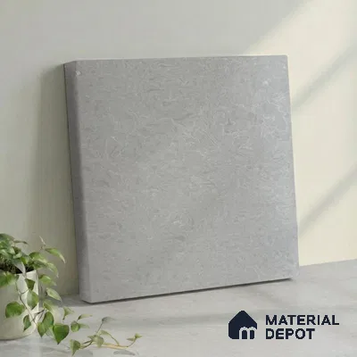 Belina Quartz QR 00190 Opaline Veil Value Series 10.5 ft x 5.25 ft Quartz - 20 mm | 5 Years Warranty | Suitable for Kitchen, Restaurant, Counter Tops, Dining, Reception, office