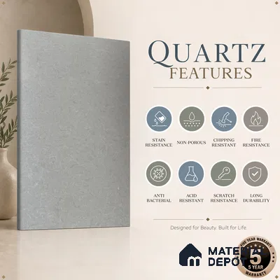 Belina Quartz QR 00190 Opaline Veil Value Series 10.5 ft x 5.25 ft Quartz - 20 mm | 5 Years Warranty | Suitable for Kitchen, Restaurant, Counter Tops, Dining, Reception, office