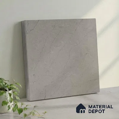 Belina Quartz QR 00191 Silver Whisper Value Series 10.5 ft x 5.25 ft Quartz - 20 mm | 5 Years Warranty | Suitable for Kitchen, Restaurant, Counter Tops, Dining, Reception, office