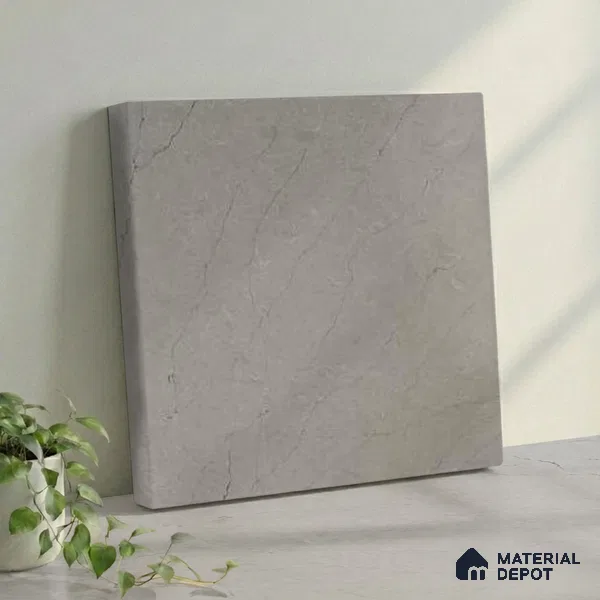 Belina Quartz QR 00191 Silver Whisper Value Series 10.5 ft x 5.25 ft Quartz - 20 mm | 5 Years Warranty | Suitable for Kitchen, Restaurant, Counter Tops, Dining, Reception, office
