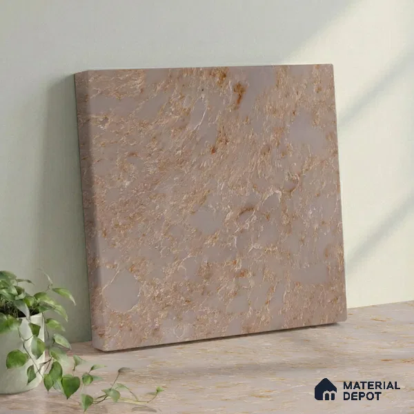 Belina Quartz QR 00194 Sahara Veil Value Series 10.56 ft x 5.31 ft Quartz - 20 mm | 5 Years Warranty | Suitable for Kitchen, Restaurant, Counter Tops, Dining, Reception, office