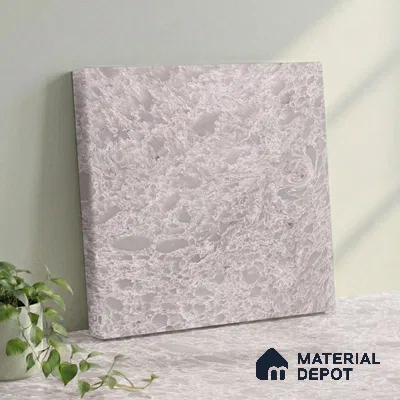 Belina Quartz QR 00195 Frosted Lace Value Series 10.56 ft x 5.31 ft Quartz - 20 mm | 5 Years Warranty | Suitable for Kitchen, Restaurant, Counter Tops, Dining, Reception, office