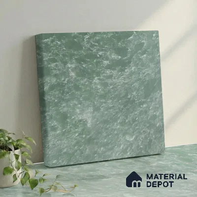 Belina Quartz QR 00197 Verdant Mist Value Series 10.56 ft x 5.31 ft Quartz - 20 mm | 5 Years Warranty | Suitable for Kitchen, Restaurant, Counter Tops, Dining, Reception, office