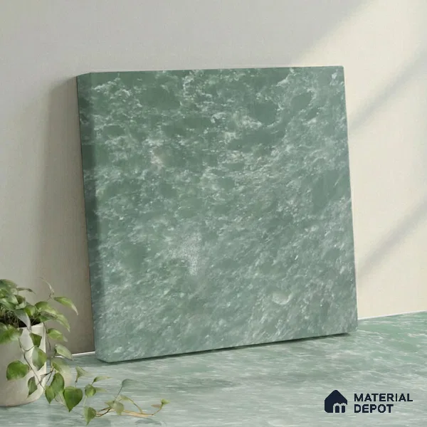 Belina Quartz QR 00197 Verdant Mist Value Series 10.56 ft x 5.31 ft Quartz - 20 mm | 5 Years Warranty | Suitable for Kitchen, Restaurant, Counter Tops, Dining, Reception, office