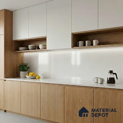 Belina Quartz QR 00199 Frosted Whisper Helsinki Series 11.5 ft x 6.5 ft Quartz - 20 mm | 10 Years of Replacement Warranty | Suitable for Kitchen, Restaurant, Counter Tops, Dining, Reception, office