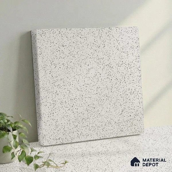 Belina Quartz QR 00202 Ivory Terrazzo Helsinki Series 11.5 ft x 6.5 ft Quartz - 20 mm | 10 Years of Replacement Warranty | Suitable for Kitchen, Restaurant, Counter Tops, Dining, Reception, office