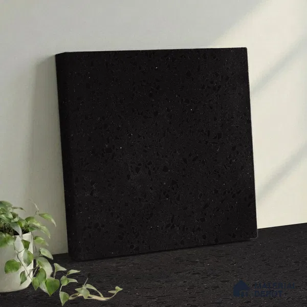 Belina Quartz QR 00206 Noir Eclipse Helsinki Series 11.5 ft x 6.5 ft Quartz - 20 mm | 10 Years of Replacement Warranty | Suitable for Kitchen, Restaurant, Counter Tops, Dining, Reception, office
