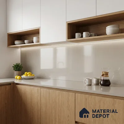 Belina Quartz QR 00216 Frosted Mocha Helsinki Series 11.5 ft x 6.5 ft Quartz - 20 mm | 10 Years of Replacement Warranty | Suitable for Kitchen, Restaurant, Counter Tops, Dining, Reception, office
