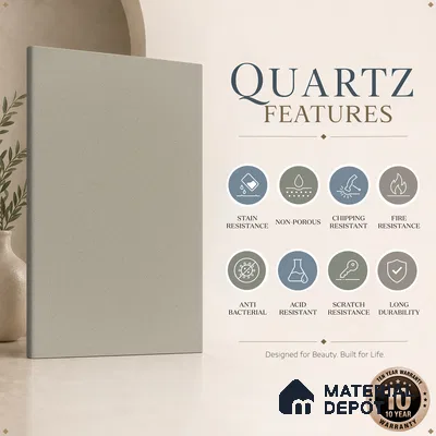 Belina Quartz QR 00216 Frosted Mocha Helsinki Series 11.5 ft x 6.5 ft Quartz - 20 mm | 10 Years of Replacement Warranty | Suitable for Kitchen, Restaurant, Counter Tops, Dining, Reception, office