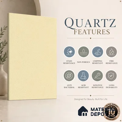 Belina Quartz QR 00218 Sable Mist Helsinki Series 11.5 ft x 6.5 ft Quartz - 20 mm | 10 Years of Replacement Warranty | Suitable for Kitchen, Restaurant, Counter Tops, Dining, Reception, office