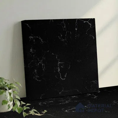 Belina Quartz QR 00221 Noir Cascade Helsinki Series 11.5 ft x 6.5 ft Quartz - 20 mm | 10 Years of Replacement Warranty | Suitable for Kitchen, Restaurant, Counter Tops, Dining, Reception, office