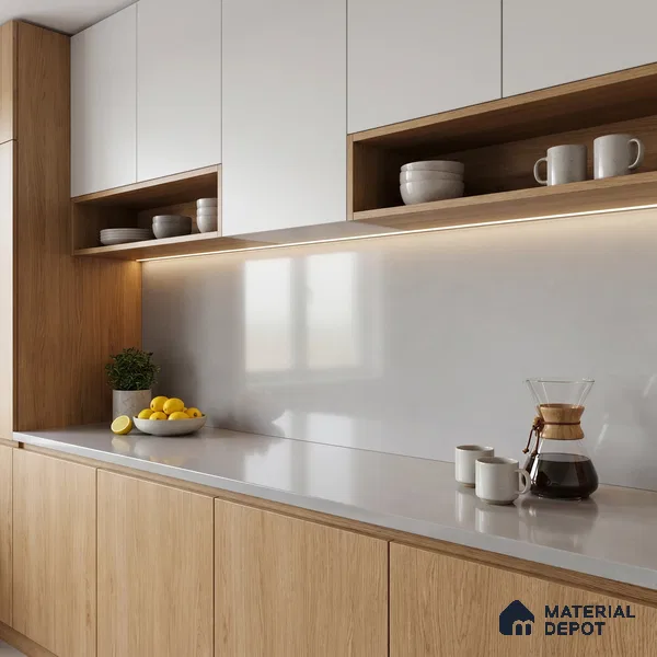 Belina Quartz QR 00223 Serene Mist Helsinki Series 11.5 ft x 6.5 ft Quartz - 20 mm | 10 Years of Replacement Warranty | Suitable for Kitchen, Restaurant, Counter Tops, Dining, Reception, office