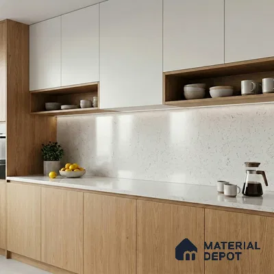 Belina Quartz QR 00225 Frosted Ink Helsinki Series 11.5 ft x 6.5 ft Quartz - 20 mm | 10 Years of Replacement Warranty | Suitable for Kitchen, Restaurant, Counter Tops, Dining, Reception, office