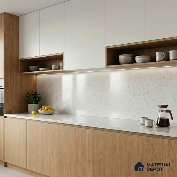Belina Quartz QR 00225 Frosted Ink Helsinki Series 11.5 ft x 6.5 ft Quartz - 20 mm | 10 Years of Replacement Warranty | Suitable for Kitchen, Restaurant, Counter Tops, Dining, Reception, office