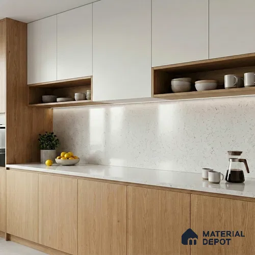 Belina Quartz QR 00225 Frosted Ink Helsinki Series 11.5 ft x 6.5 ft Quartz - 20 mm | 10 Years of Replacement Warranty | Suitable for Kitchen, Restaurant, Counter Tops, Dining, Reception, office