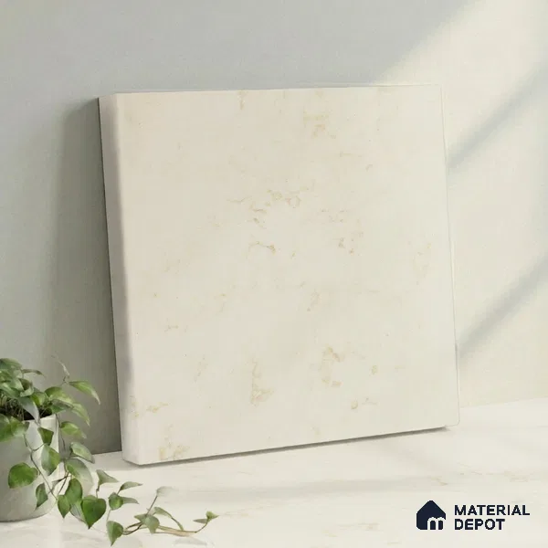 Belina Quartz QR 00226 Ivory Whisper Helsinki Series 11.5 ft x 6.5 ft Quartz - 20 mm | 10 Years of Replacement Warranty | Suitable for Kitchen, Restaurant, Counter Tops, Dining, Reception, office