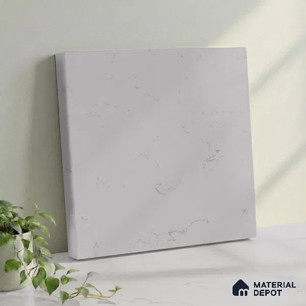 Belina Quartz QR 00227 Frosted Cascade Helsinki Series 11.5 ft x 6.5 ft Quartz - 20 mm | 10 Years of Replacement Warranty | Suitable for Kitchen, Restaurant, Counter Tops, Dining, Reception, office