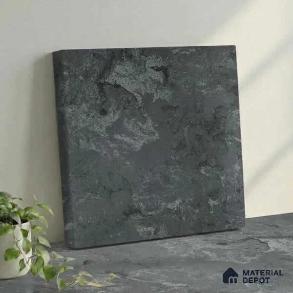 Belina Quartz QR 00228 Noir Nebula Helsinki Series 11.5 ft x 6.5 ft Quartz - 20 mm | 10 Years of Replacement Warranty | Suitable for Kitchen, Restaurant, Counter Tops, Dining, Reception, office