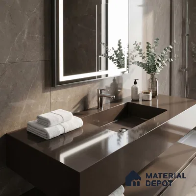 Belina Quartz QR 00232 Umber Mist Helsinki Series 11.5 ft x 6.5 ft Quartz - 20 mm | 10 Years of Replacement Warranty | Suitable for Kitchen, Restaurant, Counter Tops, Dining, Reception, office