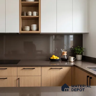 Belina Quartz QR 00232 Umber Mist Helsinki Series 11.5 ft x 6.5 ft Quartz - 20 mm | 10 Years of Replacement Warranty | Suitable for Kitchen, Restaurant, Counter Tops, Dining, Reception, office