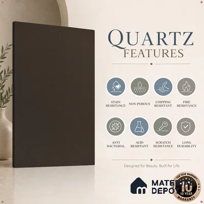 Belina Quartz QR 00232 Umber Mist Helsinki Series 11.5 ft x 6.5 ft Quartz - 20 mm | 10 Years of Replacement Warranty | Suitable for Kitchen, Restaurant, Counter Tops, Dining, Reception, office