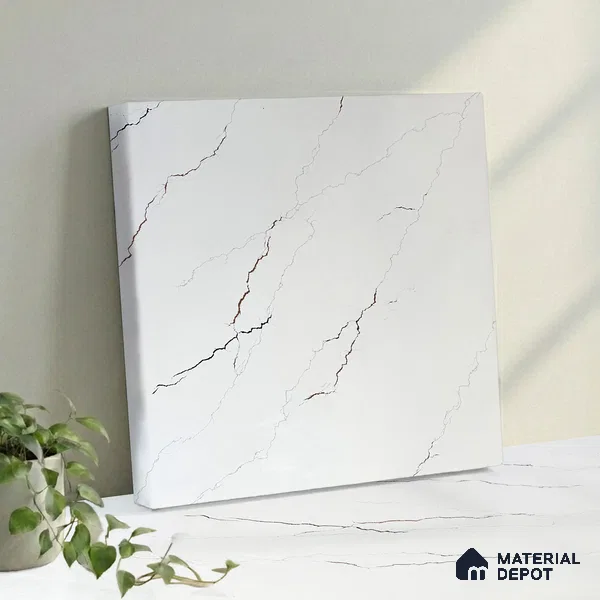 Belina Quartz QR 00234 Copper Vein Helsinki Series 11.5 ft x 6.5 ft Quartz - 20 mm | 10 Years of Replacement Warranty | Suitable for Kitchen, Restaurant, Counter Tops, Dining, Reception, office