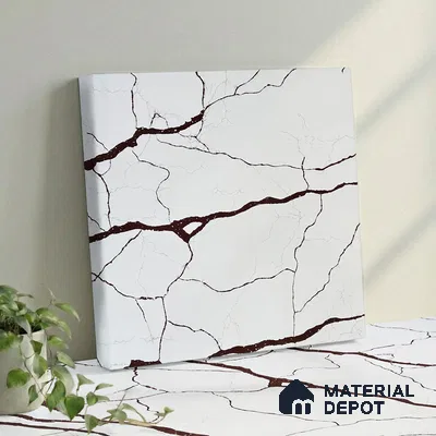 Belina Quartz QR 00235 Sienna Vein Helsinki Series 11.5 ft x 6.5 ft Quartz - 20 mm | 10 Years of Replacement Warranty | Suitable for Kitchen, Restaurant, Counter Tops, Dining, Reception, office
