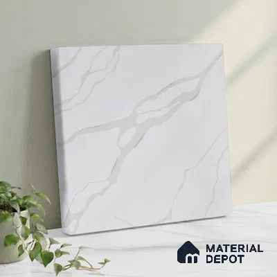 Belina Quartz QR 00236 Angelique Vein Helsinki Series 11.5 ft x 6.5 ft Quartz - 20 mm | 10 Years of Replacement Warranty | Suitable for Kitchen, Restaurant, Counter Tops, Dining, Reception, office
