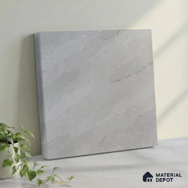 Belina Quartz QR 00242 Silver Drift Helsinki Series 11.5 ft x 6.5 ft Quartz - 20 mm | 10 Years of Replacement Warranty | Suitable for Kitchen, Restaurant, Counter Tops, Dining, Reception, office