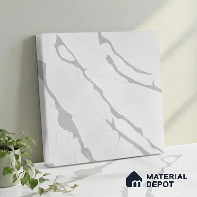 Belina Quartz QR 00244 Serene Cascade Helsinki Series 11.5 ft x 6.5 ft Quartz - 20 mm | 10 Years of Replacement Warranty | Suitable for Kitchen, Restaurant, Counter Tops, Dining, Reception, office
