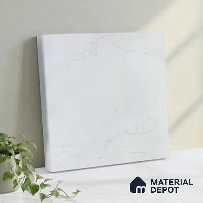 Belina Quartz QR 00246 Mistline Vein Helsinki Series 11.5 ft x 6.5 ft Quartz - 20 mm | 10 Years of Replacement Warranty | Suitable for Kitchen, Restaurant, Counter Tops, Dining, Reception, office