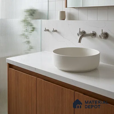Belina Quartz QR 00247 Serene Veil Helsinki Series 11.5 ft x 6.5 ft Quartz - 20 mm | 10 Years of Replacement Warranty | Suitable for Kitchen, Restaurant, Counter Tops, Dining, Reception, office