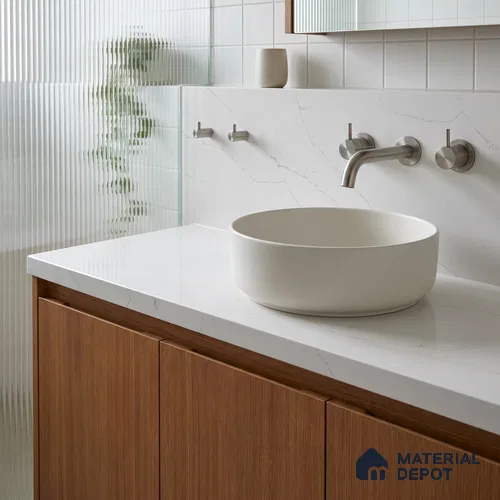 Belina Quartz QR 00247 Serene Veil Helsinki Series 11.5 ft x 6.5 ft Quartz - 20 mm | 10 Years of Replacement Warranty | Suitable for Kitchen, Restaurant, Counter Tops, Dining, Reception, office