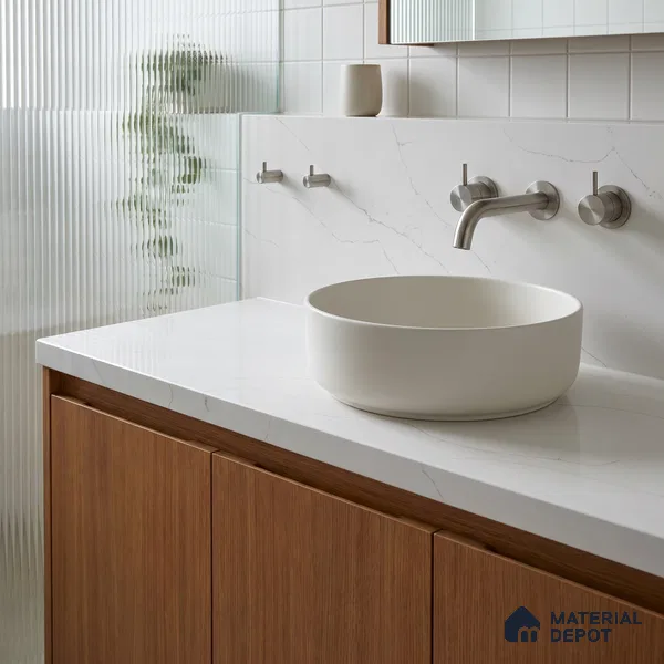 Belina Quartz QR 00247 Serene Veil Helsinki Series 11.5 ft x 6.5 ft Quartz - 20 mm | 10 Years of Replacement Warranty | Suitable for Kitchen, Restaurant, Counter Tops, Dining, Reception, office