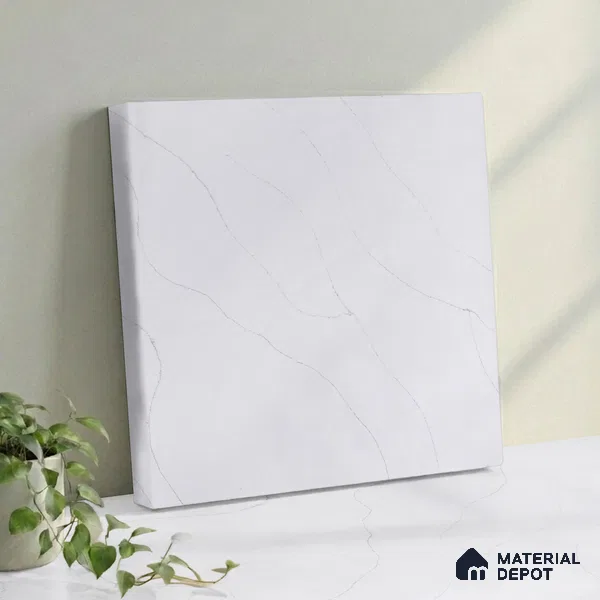 Belina Quartz QR 00247 Serene Veil Helsinki Series 11.5 ft x 6.5 ft Quartz - 20 mm | 10 Years of Replacement Warranty | Suitable for Kitchen, Restaurant, Counter Tops, Dining, Reception, office