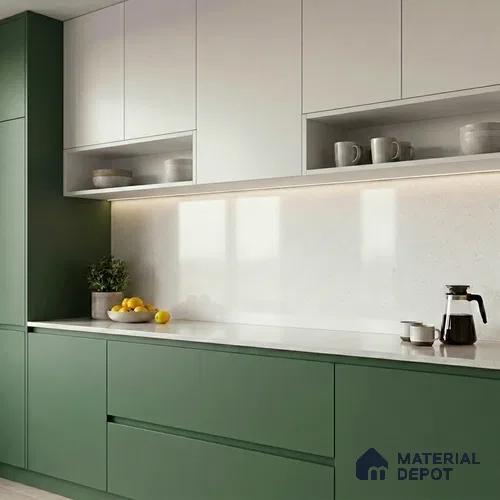 Belina Quartz QR 00249 Frosted Whisper Helsinki Series 11.5 ft x 6.5 ft Quartz - 20 mm | 10 Years of Replacement Warranty | Suitable for Kitchen, Restaurant, Counter Tops, Dining, Reception, office