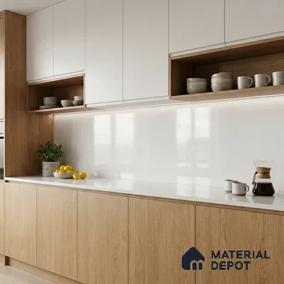 Belina Quartz QR 00251 Ivory Whisper Helsinki Series 11.5 ft x 6.5 ft Quartz - 20 mm | 10 Years of Replacement Warranty | Suitable for Kitchen, Restaurant, Counter Tops, Dining, Reception, office