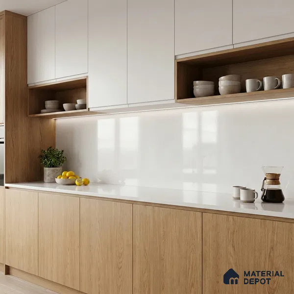 Belina Quartz QR 00251 Ivory Whisper Helsinki Series 11.5 ft x 6.5 ft Quartz - 20 mm | 10 Years of Replacement Warranty | Suitable for Kitchen, Restaurant, Counter Tops, Dining, Reception, office