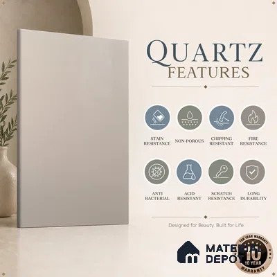 Belina Quartz QR 00252 Ivory Cloud Helsinki Series 11.5 ft x 6.5 ft Quartz - 20 mm | 10 Years of Replacement Warranty | Suitable for Kitchen, Restaurant, Counter Tops, Dining, Reception, office