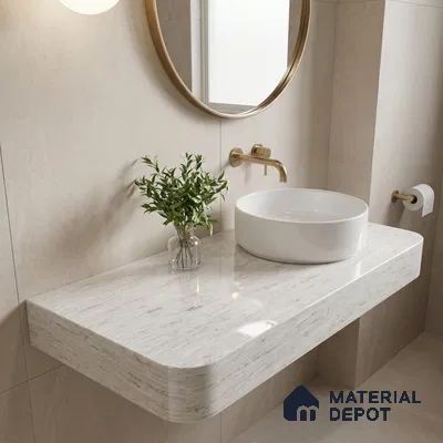 Belina Quartz QR 00253 Sable Drift Helsinki Series 11.42 ft x 6.6 ft Quartz - 20 mm | 10 Years and Replacement Warranty | Suitable for Kitchen, Restaurant, Counter Tops, Dining, Reception, office